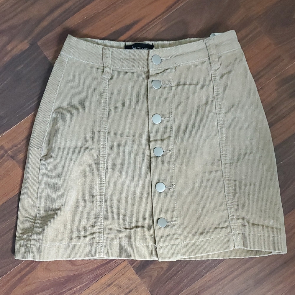 PrettyLittleThing Beige Corduroy Mini Skirt
